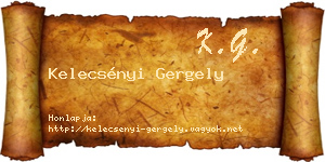 Kelecsényi Gergely névjegykártya