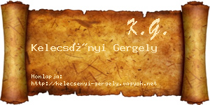 Kelecsényi Gergely névjegykártya